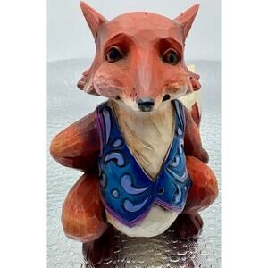 Jim Shore Little Fox With Blue Vest Figurine 2010
